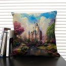 Axyaa Fairy Tale World Oil Painting Cushion Cover for Living Room Sofa