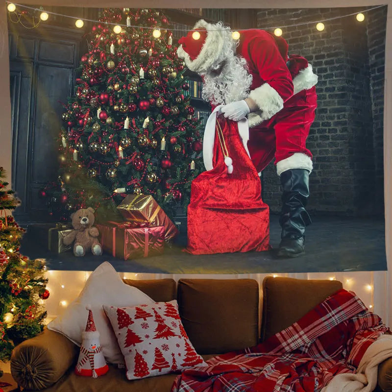 Axyaa Santa Claus Tapestry: Festive Home Decor for Parties, Living Room, Bedroom