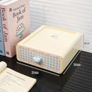 Axyaa Kawaii Cream Stationery Storage Box Organizer - Large Capacity Drawer-style Storage Rack