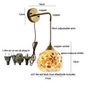 Axyaa Amber Glass LED Wall Lamp with Pull Chain Switch