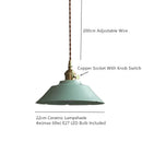 Axyaa Green Ceramic Pendant Light LED Vintage Hanglamp LED Bulb Included