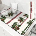 Axyaa Christmas Stripes Kitchen Absorbent Mat
