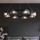 Axyaa Smoke Grey Glass LED Pendant Chandelier for Modern Interior Lighting
