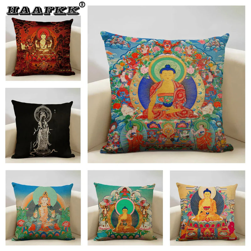 Retro Art Linen Cushion Cover 45 * 45 for Living Room Bedroom Decor with Axyaa Brand