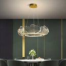 Axyaa Modern Luxury Acrylic Petal Chandelier with LED Lights