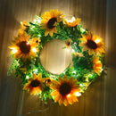 Axyaa Sunflower Wreath with Lights - Home Party Decor, Wedding Favors