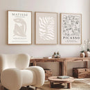 Bohemia Beige Line Art Canvas Prints by Axyaa for Gallery Wall Decor.