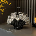 Axyaa Gradient Silver Shell Vase Leaf Shape Home Decor Vase