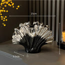 Axyaa Gradient Silver Shell Vase Leaf Shape Home Decor Vase
