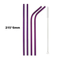 Axyaa Stainless Steel Straw Set - Reusable, High Quality, Colorful, with Cleaner Brush