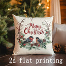 Axyaa Christmas Bird Wreath Pillow Covers - Cozy Home Decor for Sofa, Bedroom, Car