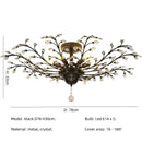Axyaa Retro Black E14 Chandelier Crystals LED Pendant Lights - American Art Decor Hanging Lamp