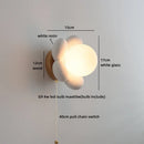 Axyaa Nordic LED Flower Wall Sconce, White Resin Glass Ball Kids Bedroom Stair Light