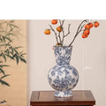 Axyaa Blue and White Chinese Porcelain Vase for Home Decor