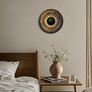 Axyaa Nordic LED Wall Light Pull Chain Switch Black Travertine Wood Minimalism