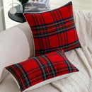 Axyaa Christmas Plaid Cushion Cover 45x45cm - Festive Home Decor & Party Essential