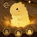 Dino Silicone Night Light by Axyaa: USB Rechargeable, Timer, Kids Room Decor