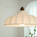 Axyaa Nordic Wood Fabric Chandelier, Wabi Sabi White Pendant Light