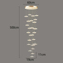 Axyaa Crystal Chandelier Stair Pendant Lamp Living Room Light Fixture