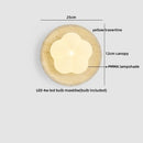 Axyaa LED Pull Chain Wall Light in Yellow Travertine Wood Finish