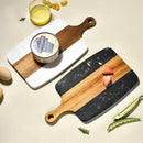 Axyaa Marble Wood Cutting Board for Kitchen: Versatile Serving Platter for Food Prep