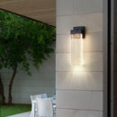 Axyaa Crystal Outdoor Wall Lamp: Sleek & Waterproof Modern Light for Terrace, Villa, Balcony.