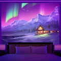 Axyaa Starry Sky Mountain Cherry Blossom Wall Hanging for Aesthetic Bedroom Decor
