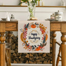 Axyaa Thanksgiving Plants Garland Pumpkin Bird Table Runner for Kitchen Dining Decor