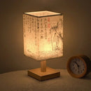 Axyaa Square Chinese Style Table Lamp with Dimmable USB Plug & Fabric Lampshade