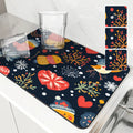 Axyaa Christmas Coffee Dry Mat - Absorbent & Anti-Slip Table Placemat
