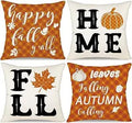 Axyaa Buffalo Check Print Linen Pillow Cover 45x45 for Fall Thanksgiving Decor