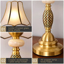 Axyaa Luxe Brass Table Lamp: LED, European Retro Style, Glass Desk Light for Home