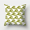 Axyaa Army Green Geometry Print Cushion Cover - Sofa Decor Pillowcase