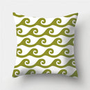 Axyaa Army Green Geometry Print Cushion Cover - Sofa Decor Pillowcase