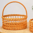 Handwoven Bread Storage Basket, Fruit Tray & Organizer - Axyaa Rustic Flower Basket