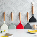 Axyaa Grey Silicone Kitchen Utensils Set - 2Pcs Spatula & Shovel Cooking Tools