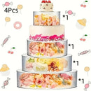 Axyaa Acrylic Cake Stand Set - 3 Pieces, Transparent, 6/8/10 Inch Layers