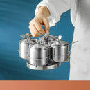 Axyaa Stainless Steel Spice Shaker Set with Spoon - Seasoning & Sugar Containers