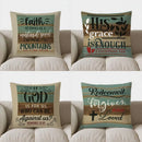Faith Moves Mountains Pattern Cushion Cover for Sofa, Bedroom & Car by Axyaa