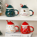 Axyaa Festive Snowman Ceramic Coffee Cup - Large Capacity Cartoon Character Mug