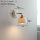 Axyaa Ceramic Sconce with Brass Arm - Handcrafted Porcelain Wall Lighting