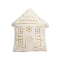 Tufted Embroidered Christmas Cushion Cover, Beige & Gold Milu Deer Design, Axyaa Brand