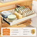 Axyaa Kitchen Cabinet Organizer Dishes Draining Rack Slide Out Drawers Storage Box