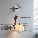 Axyaa Glass LED Wall Light: Modern Nordic Design, Pull Chain Switch, Adjustable Wire