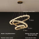 Axyaa Crystal Dimmable Pendant Light: Modern Lustre Circle Hanging Lamp, Gold Finish.