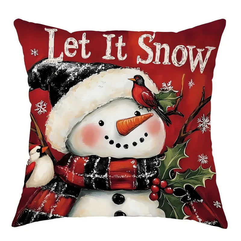 Axyaa Snowman Christmas Pillowcase for Festive Home Decor