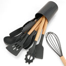 Silicone Kitchen Utensils Set with Storage Bucket - Axyaa Brand