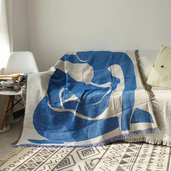 Axyaa Ins Style Throw Blanket - Vintage Knitted Jacquard Blanket