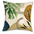 Tropical Leaf Geometric Pattern Pillow Covers by Axyaa for Sofa Bedroom Car