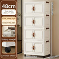 Axyaa Foldable Storage Cabinet, 3-6 Tier, Rolling Wheels, Bathroom/Bedroom/Living Room Organization
